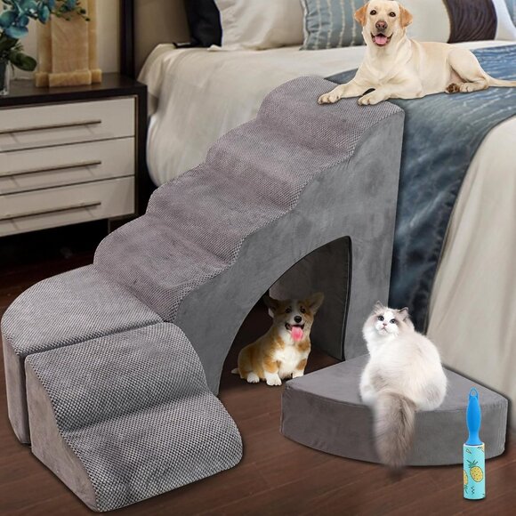 Foam Dog Stairs & Steps Ramps for High Beds 30 inches Tall for Small Dogs and Ca - Picture 4 of 9